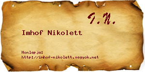 Imhof Nikolett névjegykártya